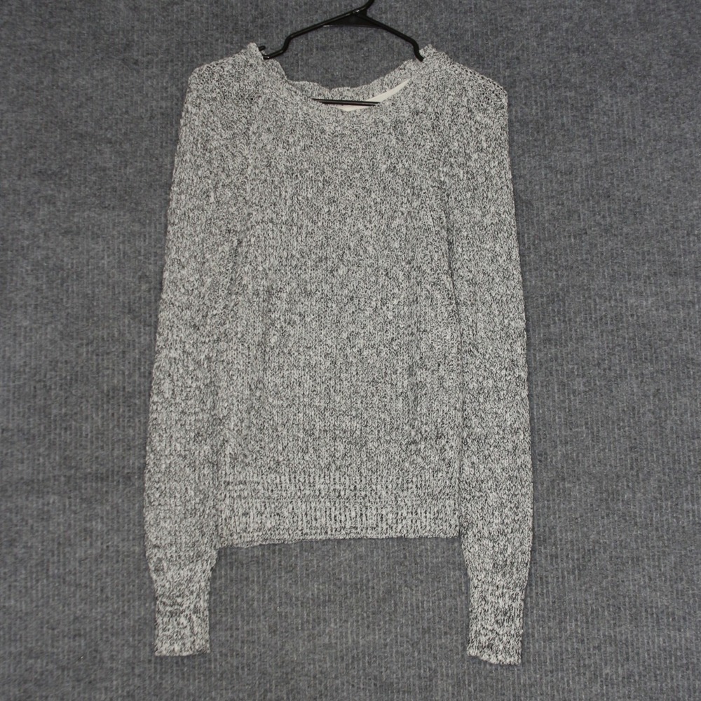 Free People Sweater Womens S Gray Speckled Knit Pullover Long Sleeve Casual